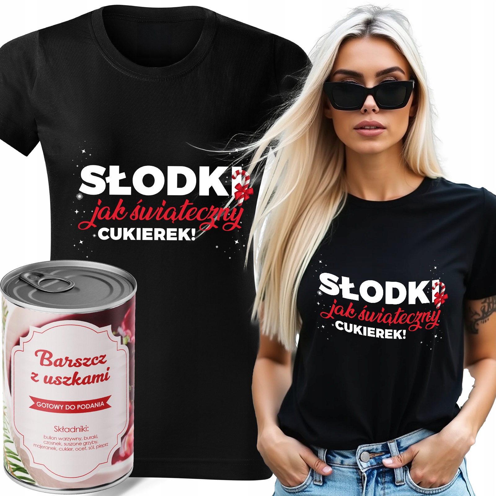 Tričko V Plechovce Boršč Černý Vánoční Dárek Sladká Jako Vel M