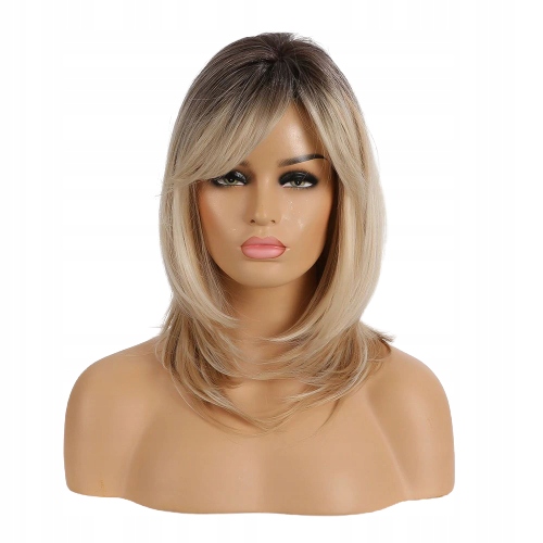 

Peruka blond z grzywką jak Naturalne czepek Gratis