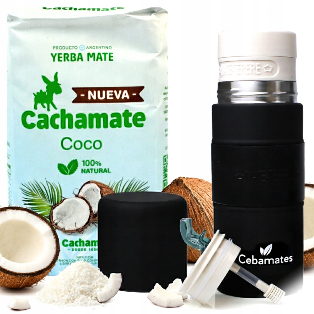 Levně Kokosová sada Yerba Mate Cachamate Coco 500 g Yerbomos 3v1 Argentinská