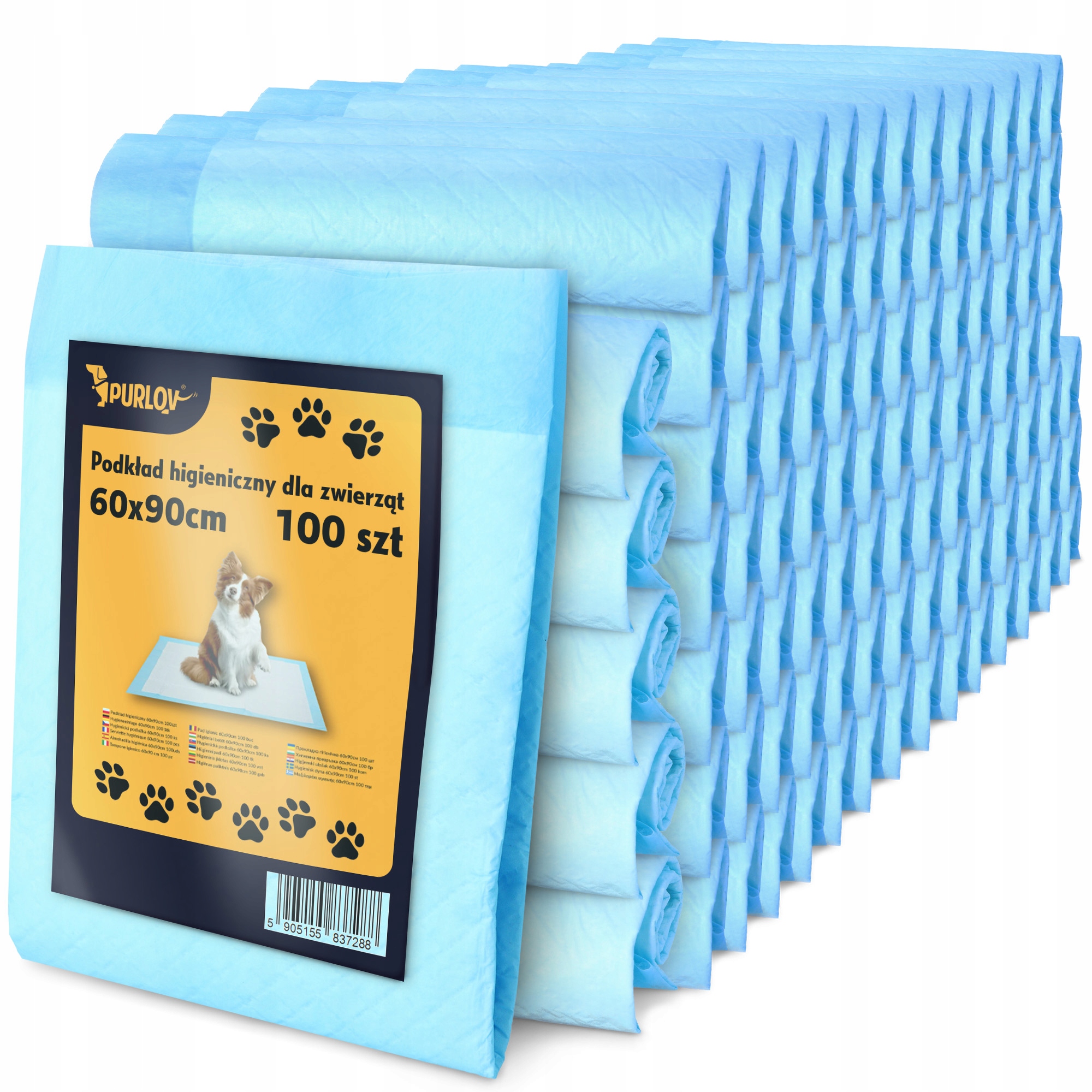 Levně 100x Hygienické Podložky Pro Zvířata 60x90 cm Podložka Pro Učení Psa 4H