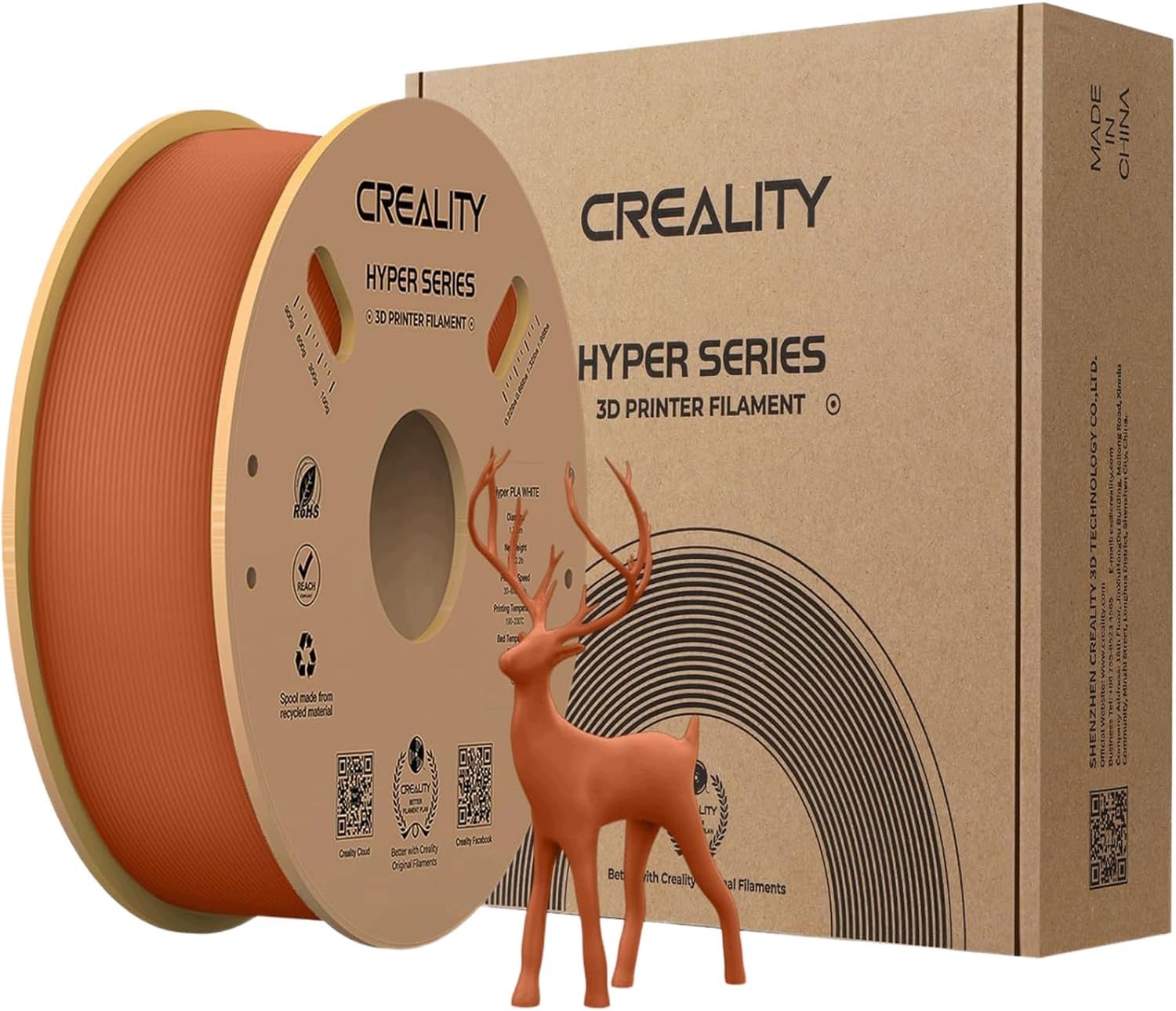 Creality Hyper Pla 1,75 MM 1 Kg Hnědý – 10X Rychlejší Tisk, Výkon