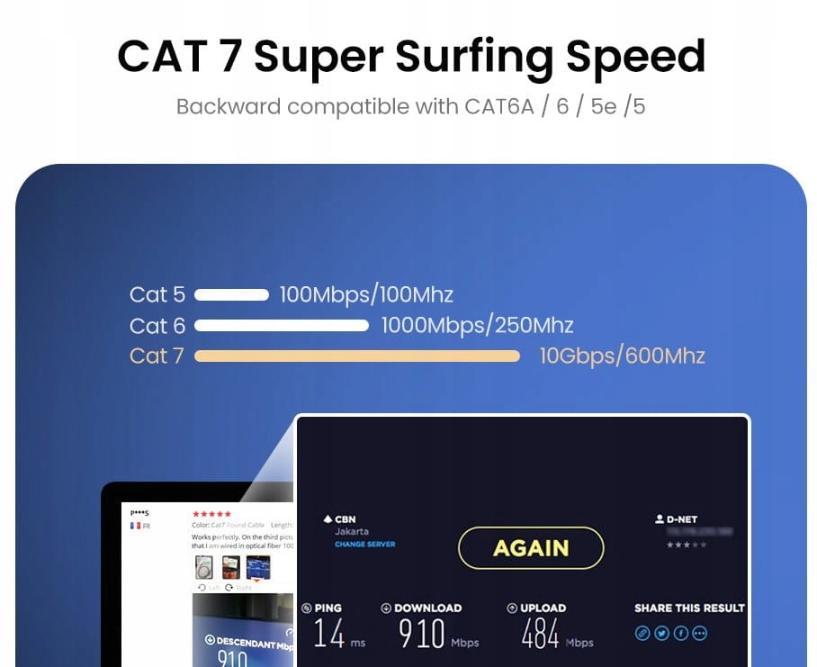 Kabel ethernet LAN JR45 CAT7 10Gb - streamer NAS Marka Inna