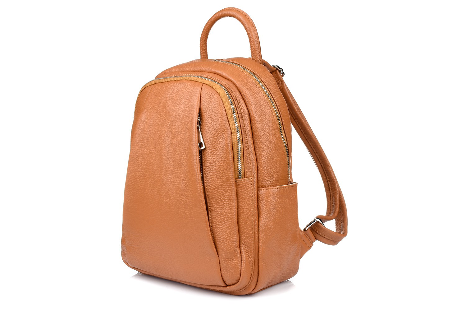 Camel Italský Batoh Kožený A4 dámský s mnoha kapsami C79