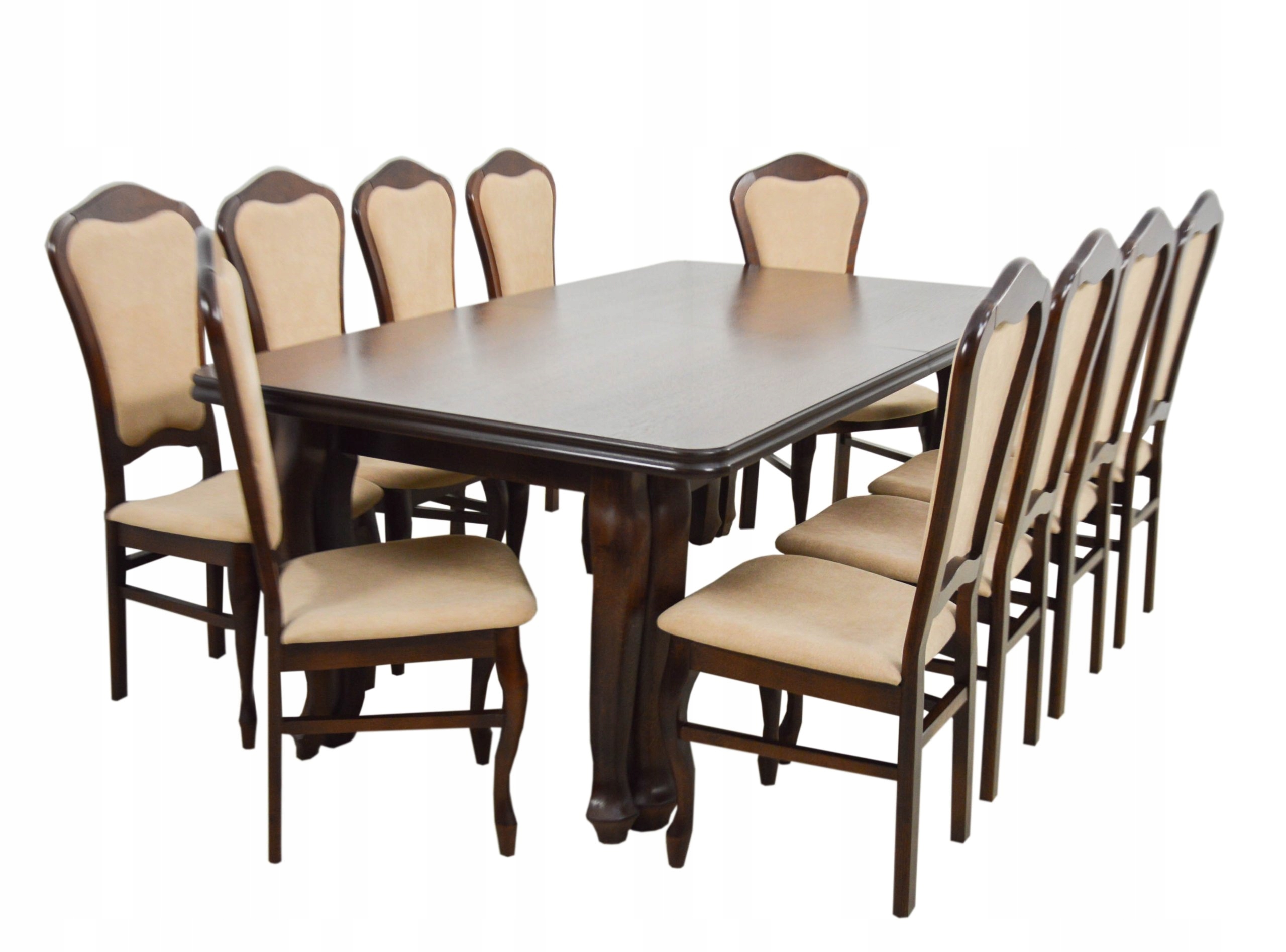 10 krzeseł i duży stół 110x200/400 cm do salonu