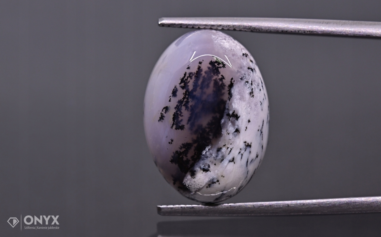 Dendritový achát z Turecka kabošon ovál 17,5x12,5 m