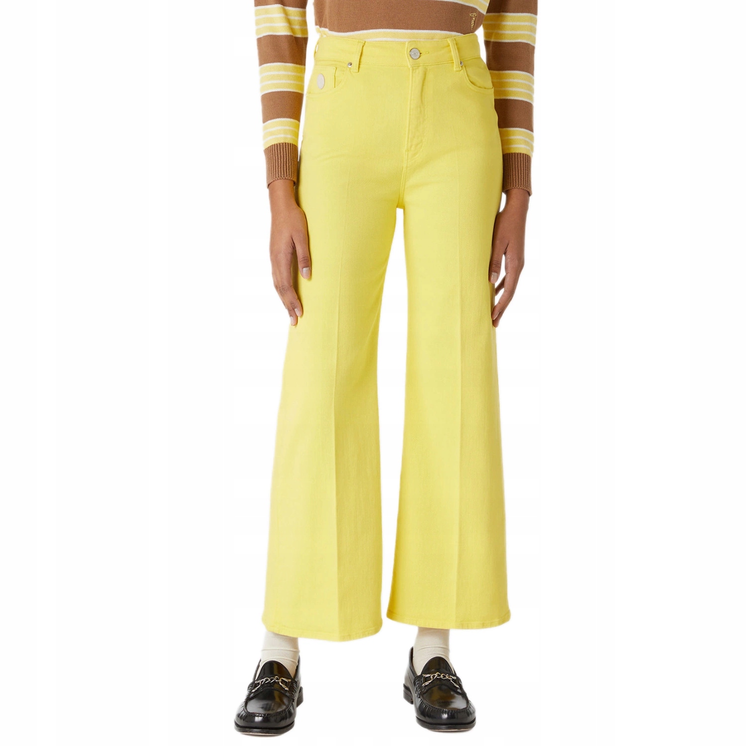 Dámské džínové kalhoty Trussardi s vysokým pasem, žluté, W27
