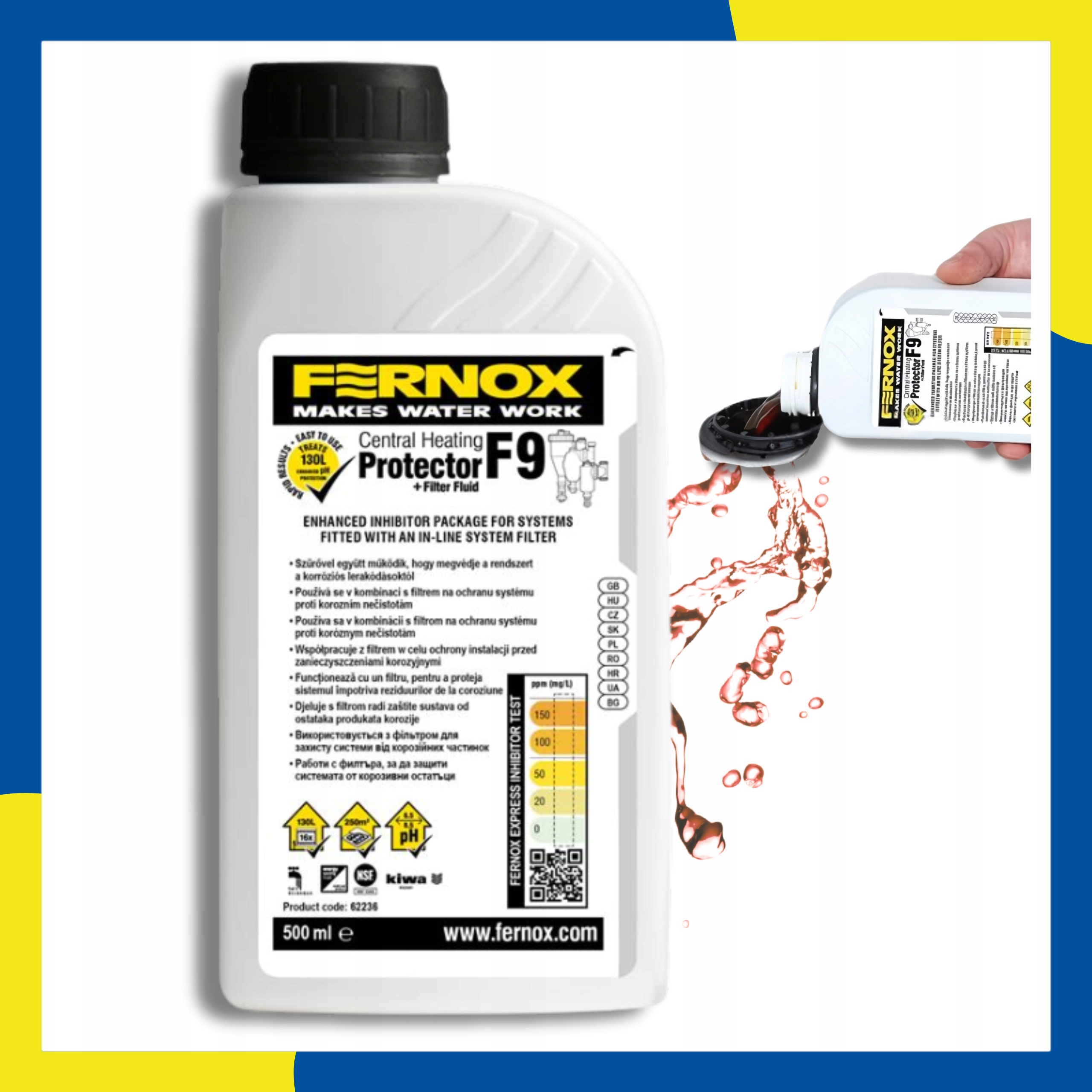 FERNOX F9 Fluid+Protector Inhibitor rdzy 500 ml - Ochrona instalacji c.o Marka Fernox