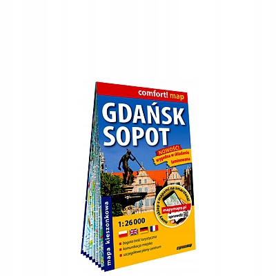 GDAŃSK SOPOT KIESZONKOWY LAMINOWANY PLAN MIASTA 1:26000