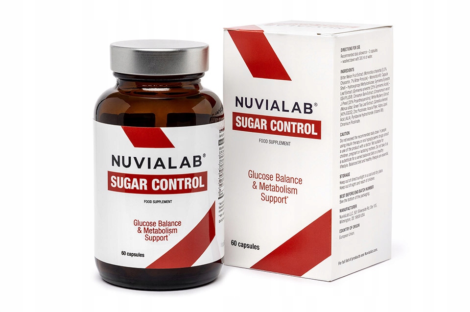 NuviaLab Sugar Control - Poziom Cukru KONTROLA WAGI Metabolizm Węglowodanów