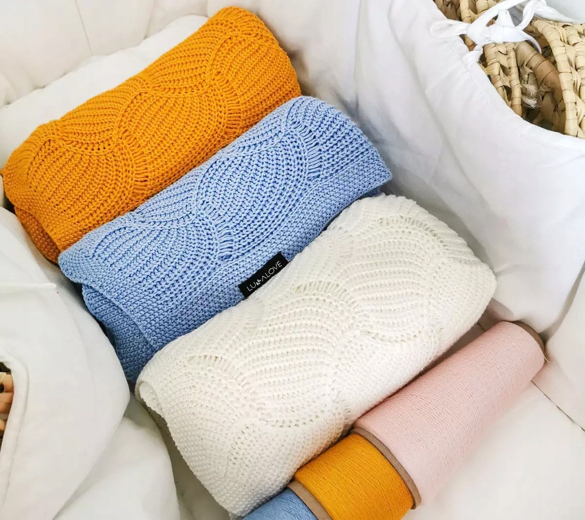 KOC KOCYK MUSZELKA 100X80 CM BAMBUS LULLALOVE Długość 100 cm