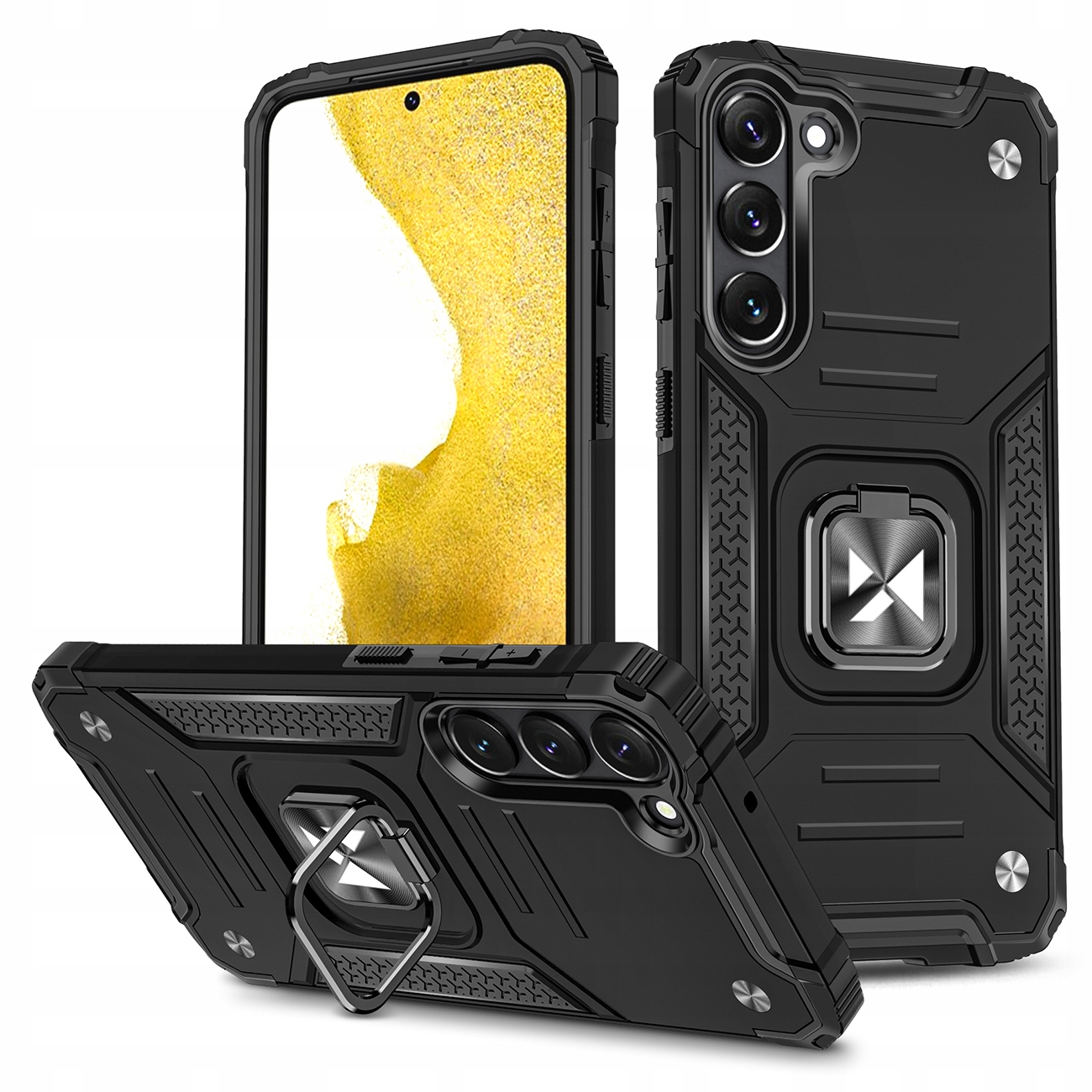 Etui pancerny do Samsung Galaxy S23 uchwyt magnetyczny Ring Armor czarny