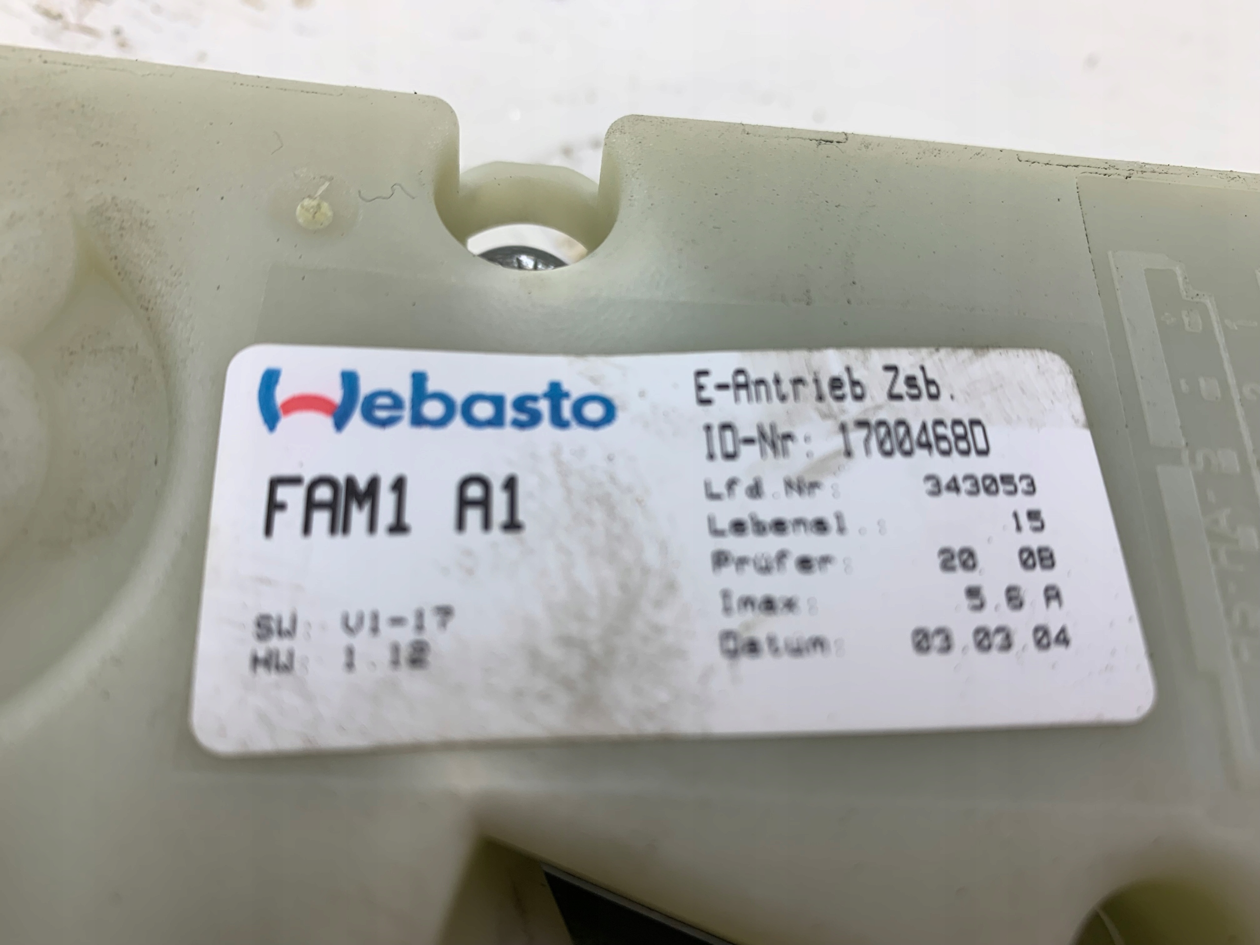 PEUGEOT 307 SW motor schiebedach 17004680