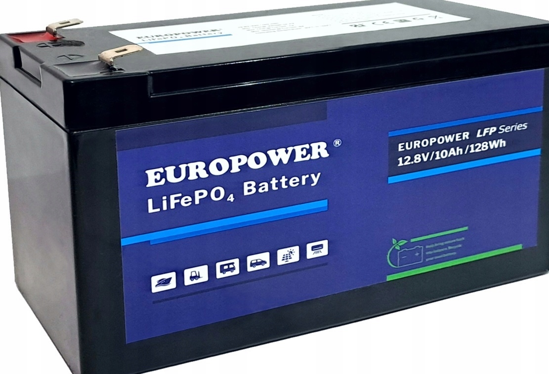 Akumulator Bateria Lit Lfp Europower 10Ah 12,8V 128W 10-12 LFP10-12,8 Bms