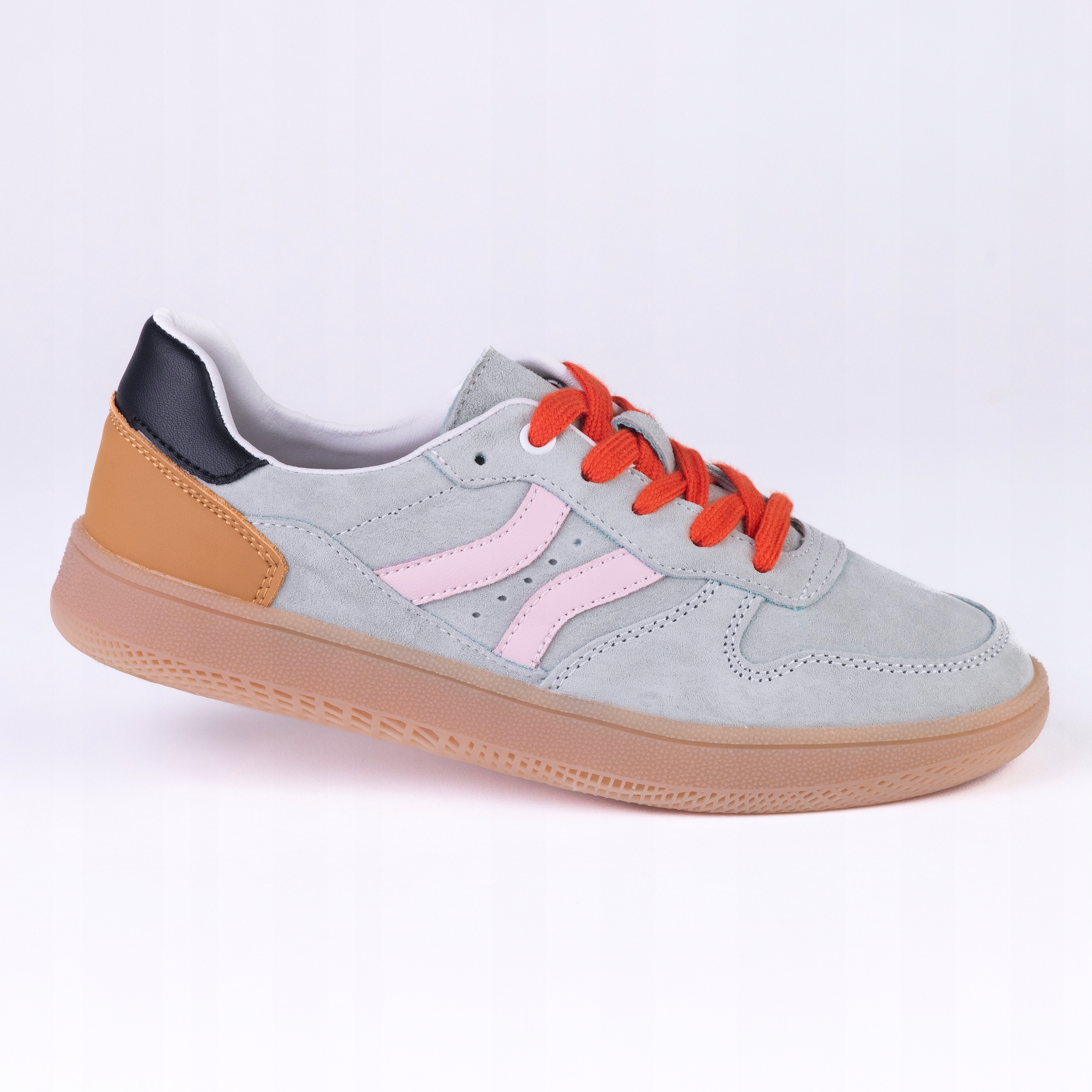 Dámské sportovní tenisky z kůže GD-XF-223, semiš, lehké, mátové, velikost 36