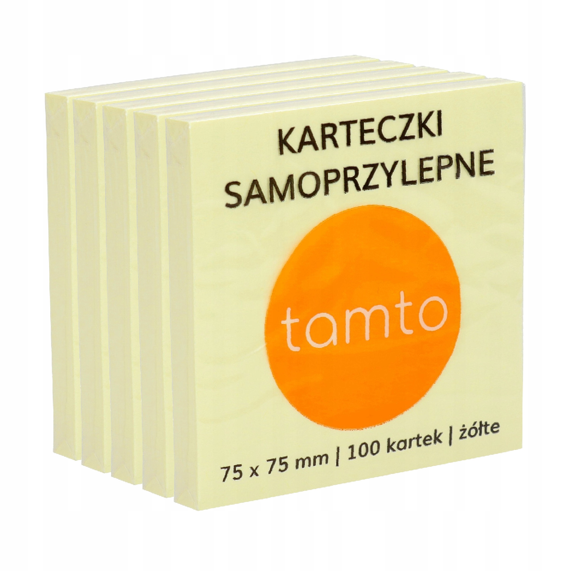 

Karteczki samoprzylepne 75x75/100 żółte 5szt.