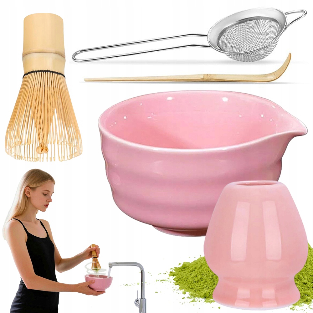 Levně Sada Dárek K Matchu Japonský Styl Ručně Vyráběná Metla Hustá Pěna