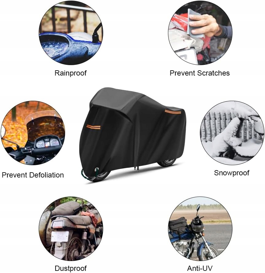 POKROWIEC NA MOTOCYKL WODOODPORNY ODBLASK 245CM Stan opakowania oryginalne