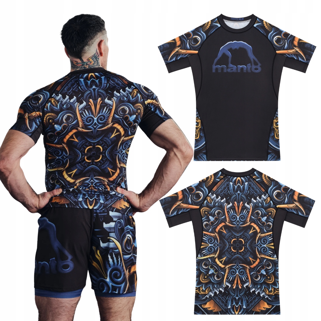 Rashguard z krótkim rękawem męski Manto Barong Czarny r. XL