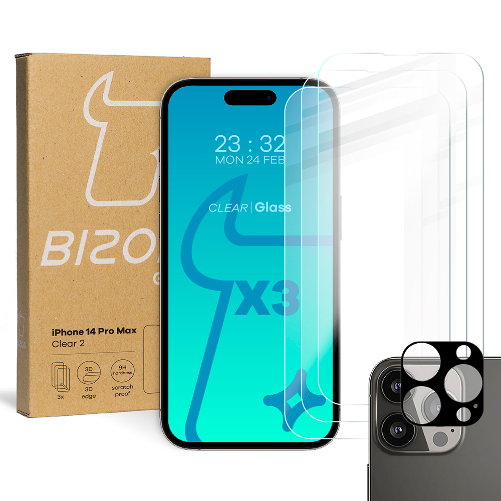 

3x szkło obiektyw Bizon do iPhone 14 Pro Max