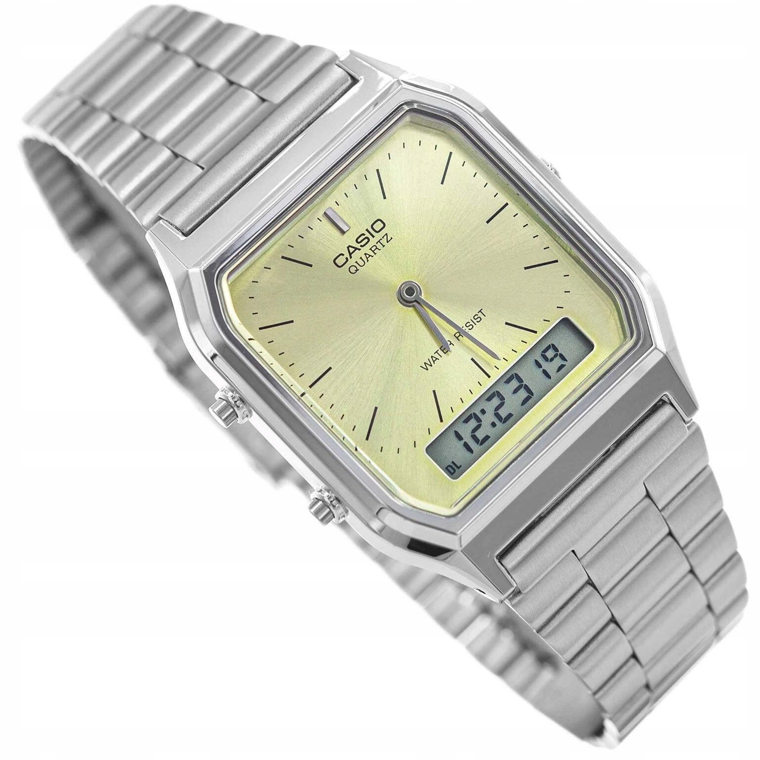 Pánské Hodinky Casio AQ-230A 9A Vintage Stříbrná Datumovka Klasická Stopka