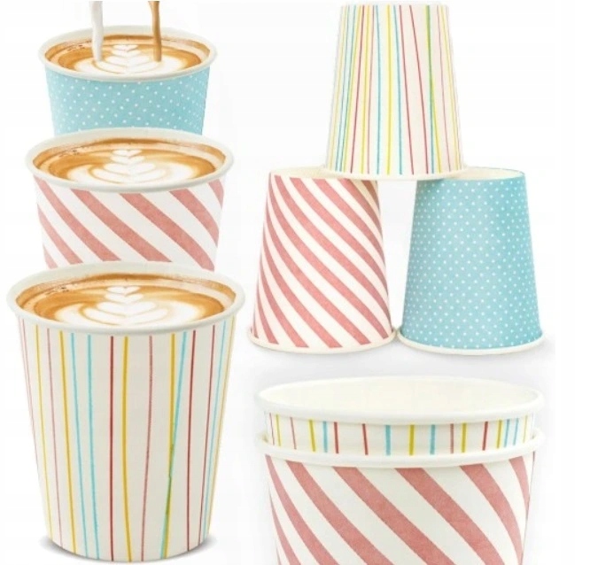 KUBKI KUBECZKI PAPIEROWE JEDNORAZOWE DO KAWY HERBATY ZIMNYCH NAPOJÓW PASTEL