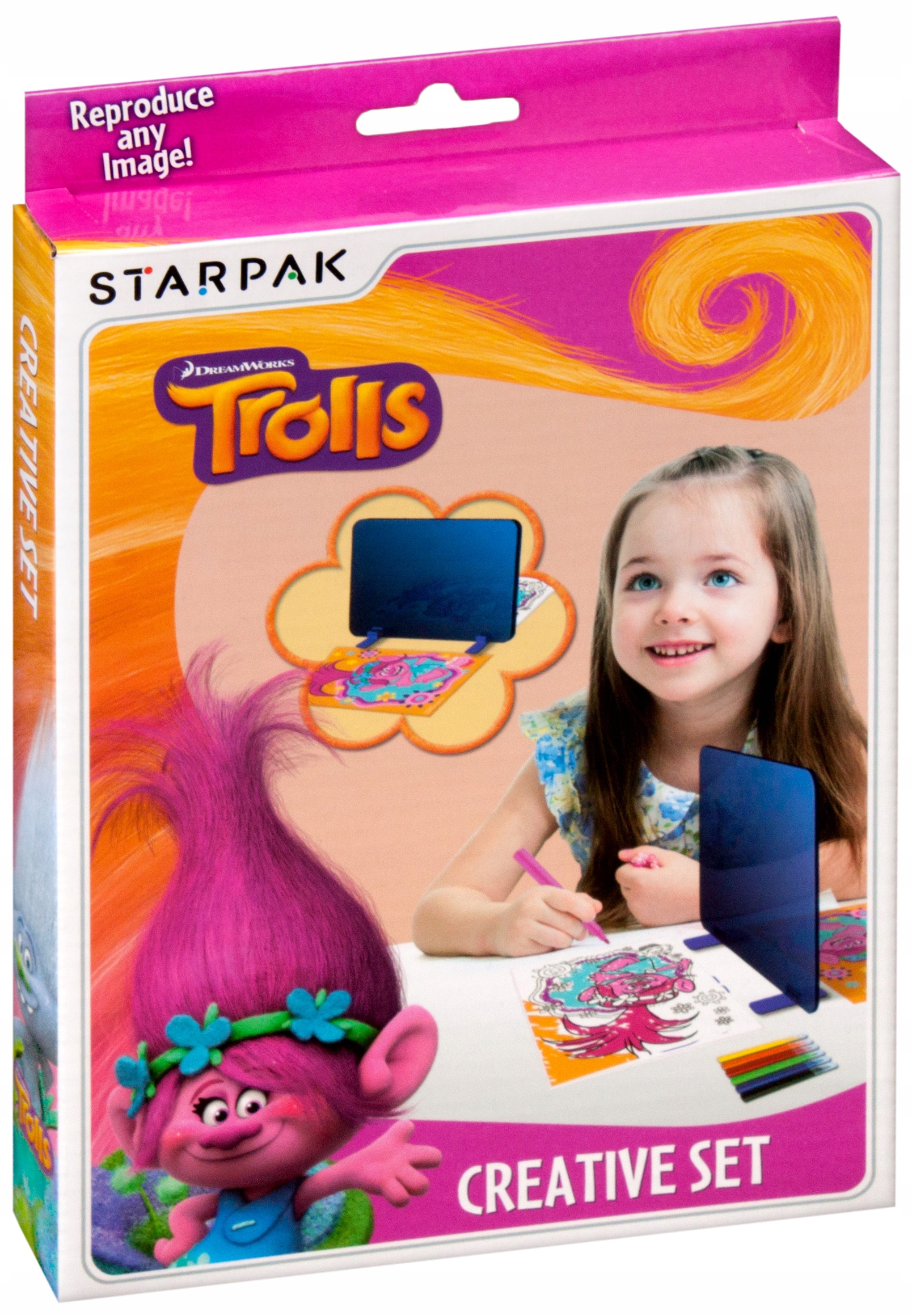 TROLLS ZESTAW KREATYWNY PLASTYCZNY DO RYSOWANIA Materiał karton plastik inny