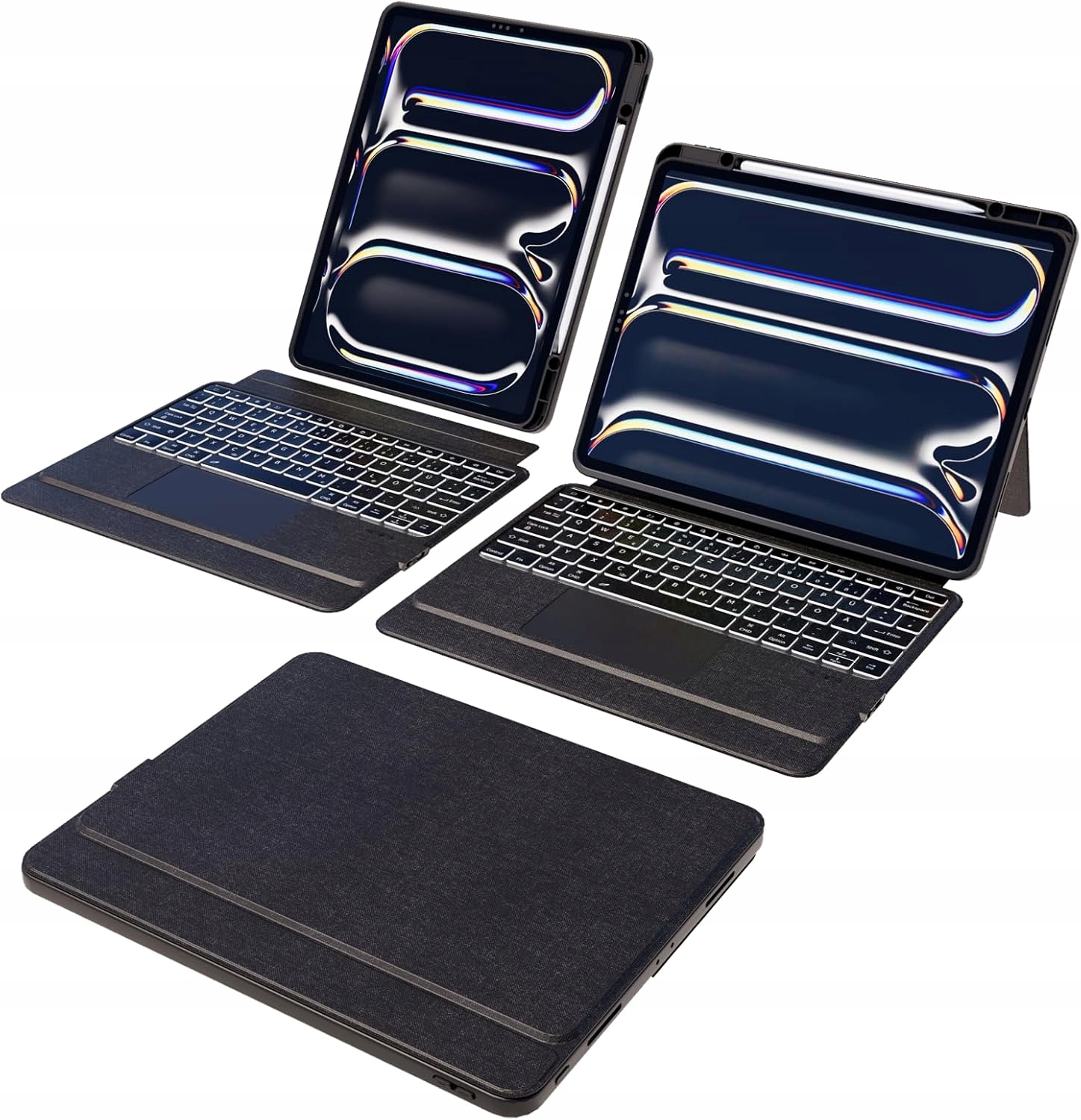 Pouzdro s odnímatelnou klávesnicí pro iPad Pro 13 palců M4 2024 Qwertz Led