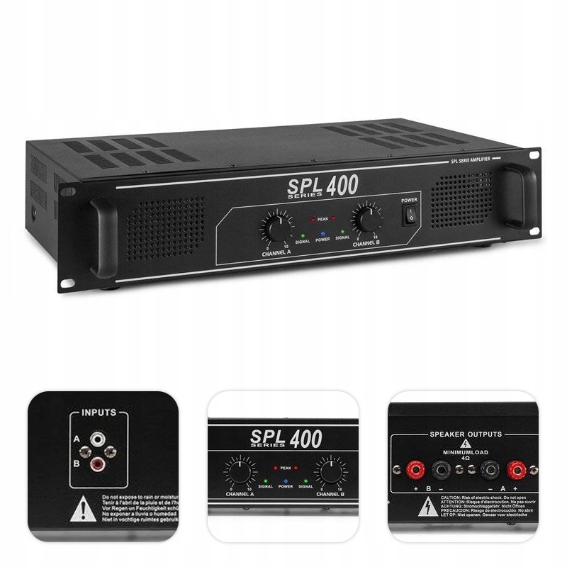 

Wzmacniacz 2x 200W 4 Ohm Rca Led 19'' 2U Skytec