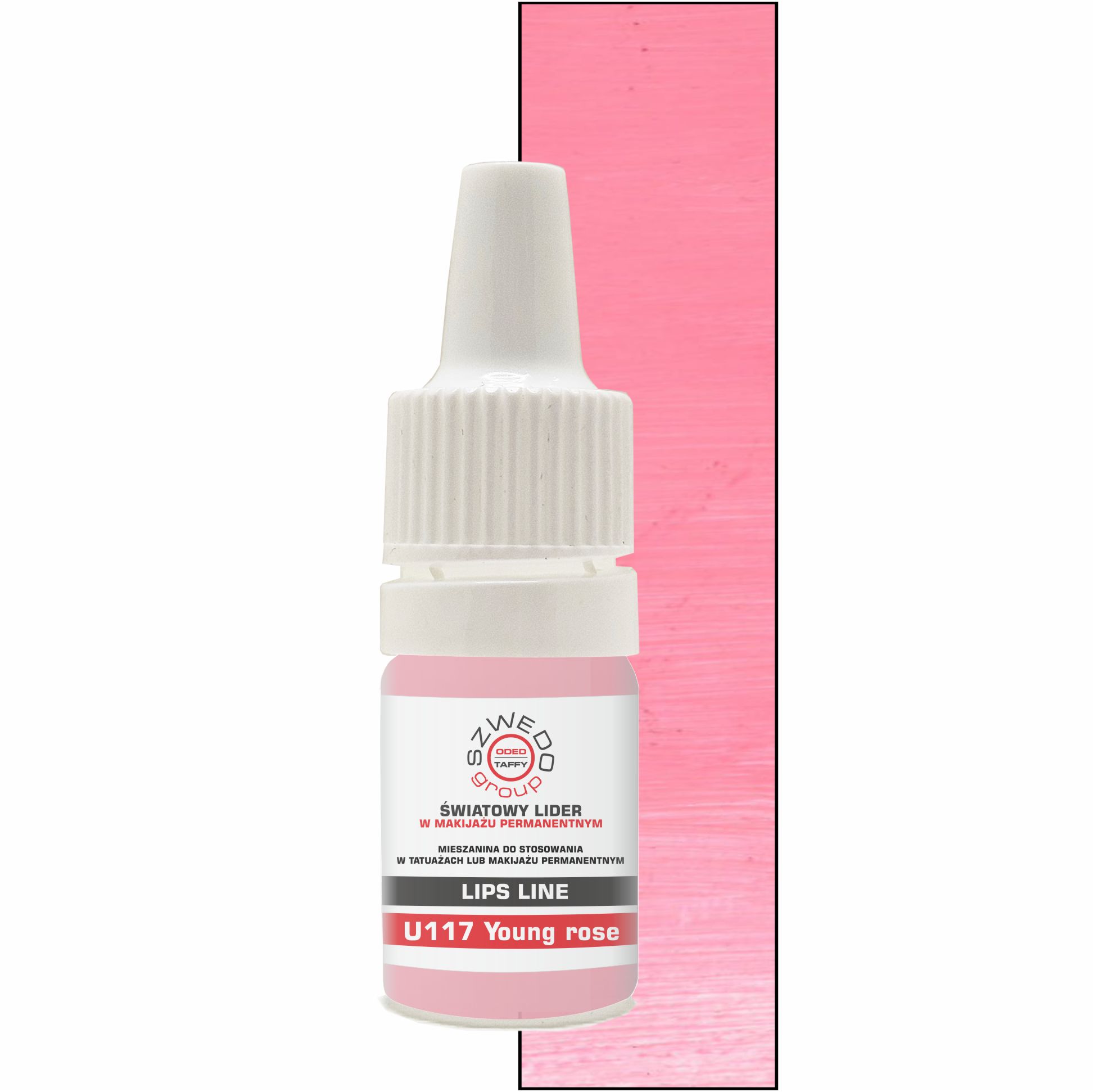 U117 Young Rose – velmi světlý růžový pigment pro permanentní líčení rtů