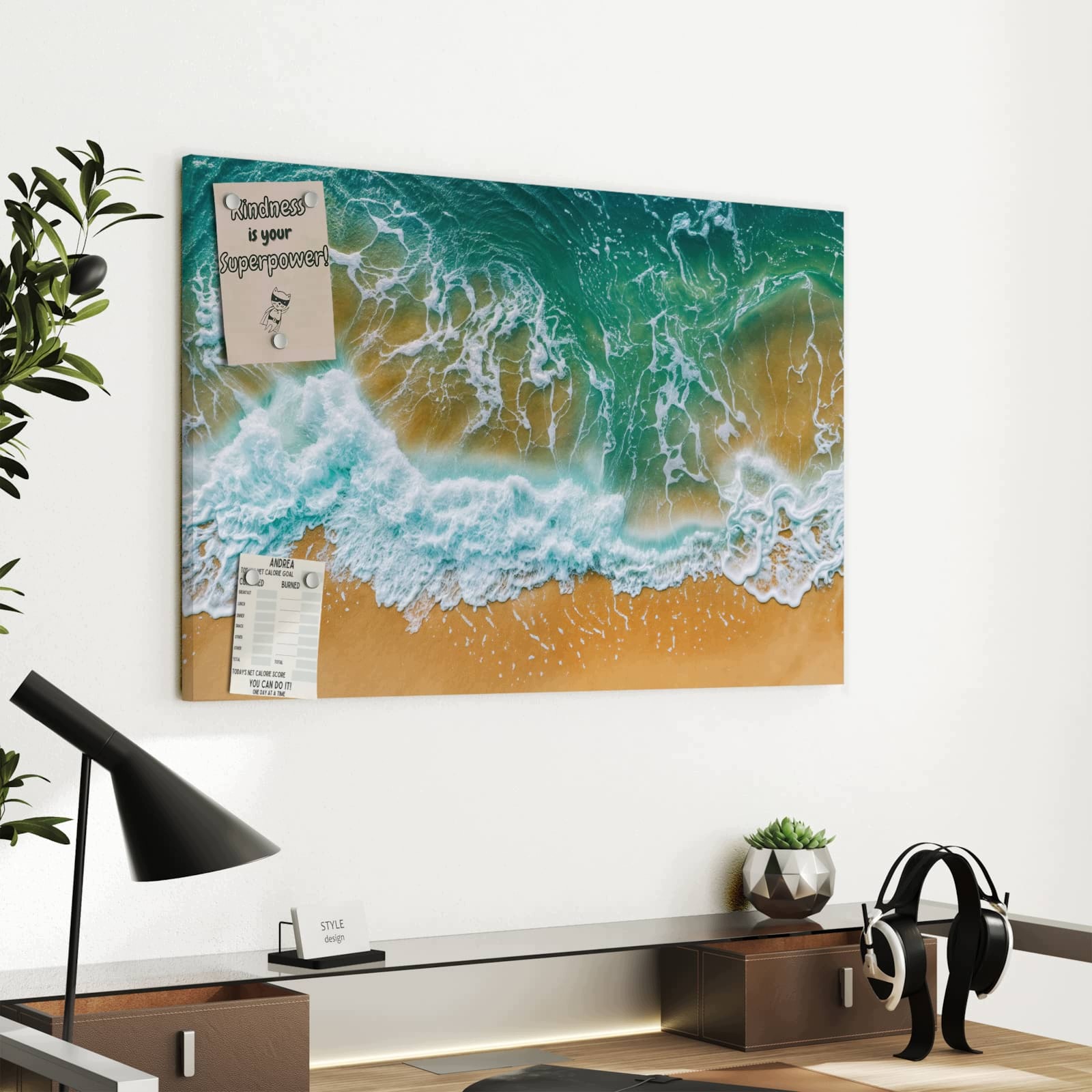 Magnetická tabule Vlny Mořské 60 × 40 cm