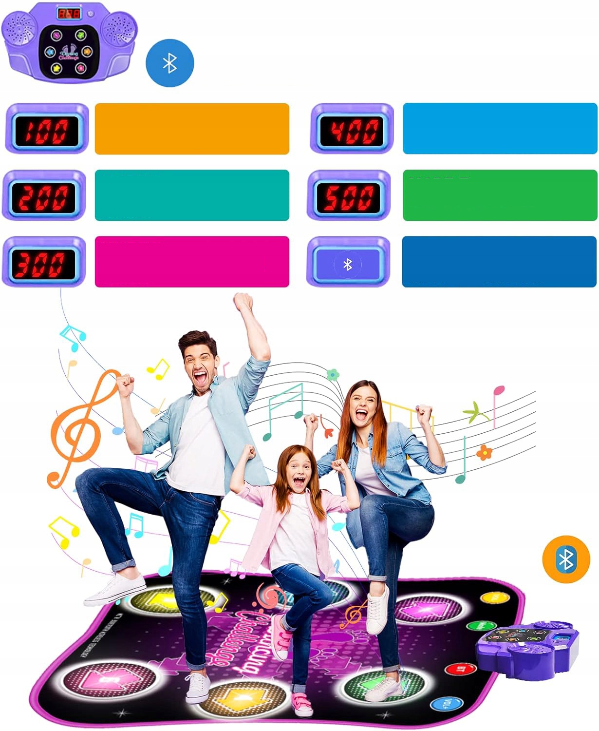 MUZYKĄ MATA DO TAŃCA Z BLUETOOTH 6 STRZAŁKAMI ŚWIETLNYMI LED 5 TRYBÓW GRY Marka inna