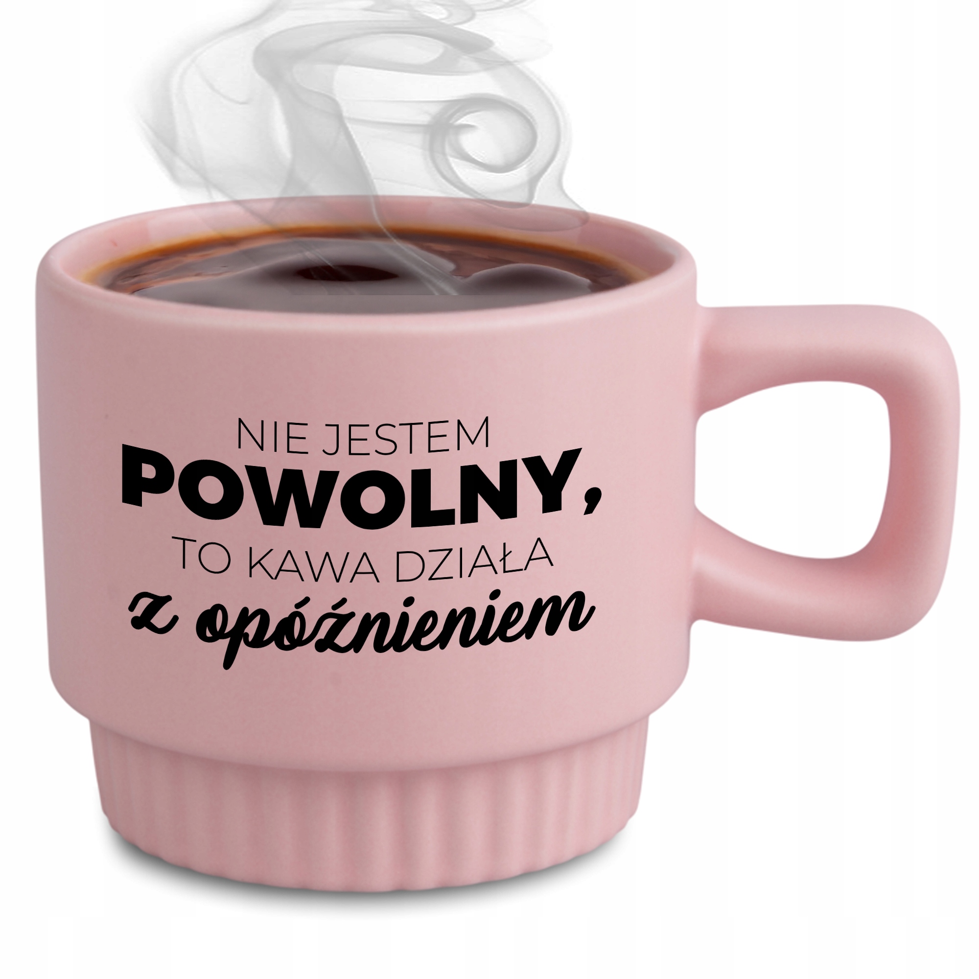 Hrnek Ryflovaný Růžový Káva Funguje Se Zpožděním Dárek do úřadu práce