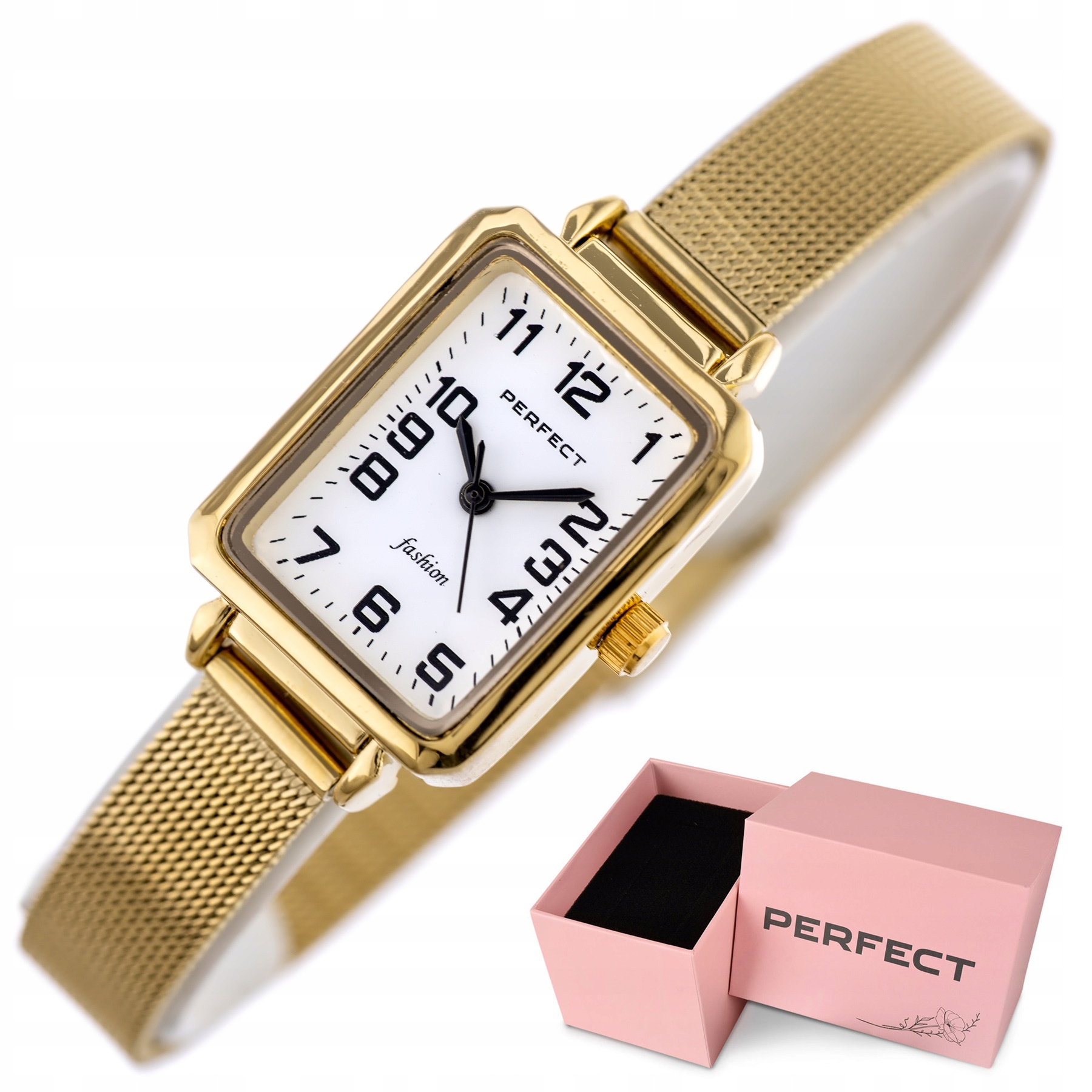 Zegarek Damski Perfect Aurelia złoty cyfry +box +grawer