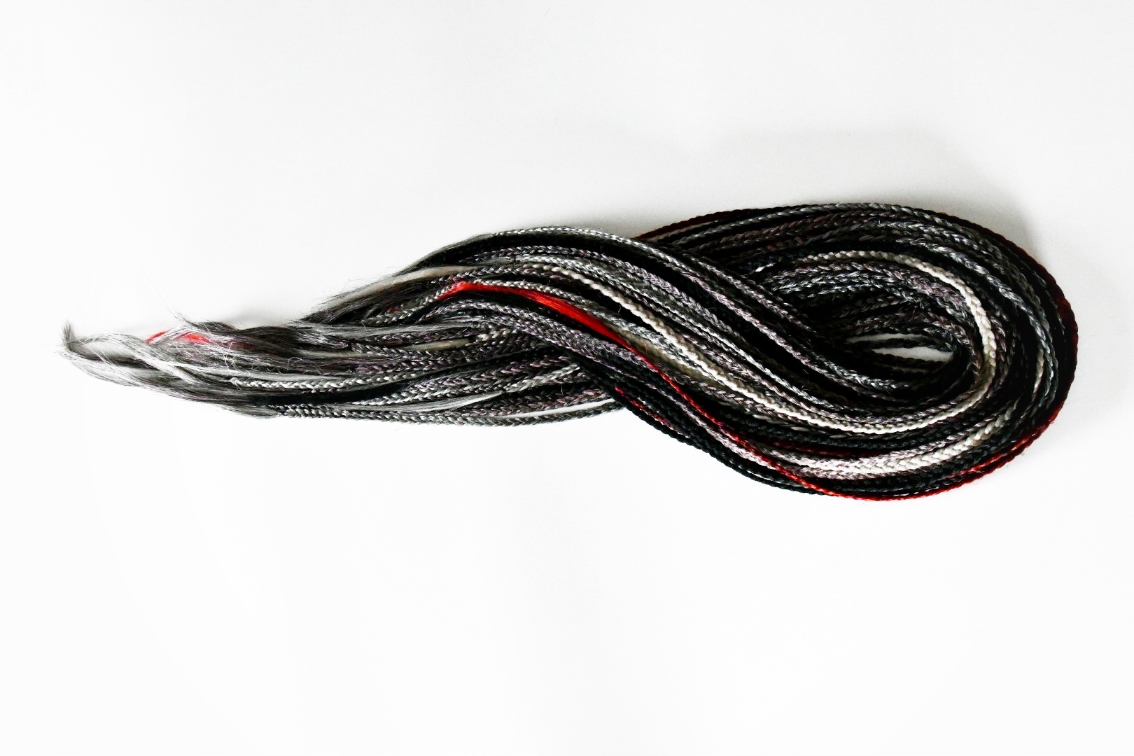 Sada opakovaně použitelných copánků 60 kusů, 120 konců mix černo-růžová