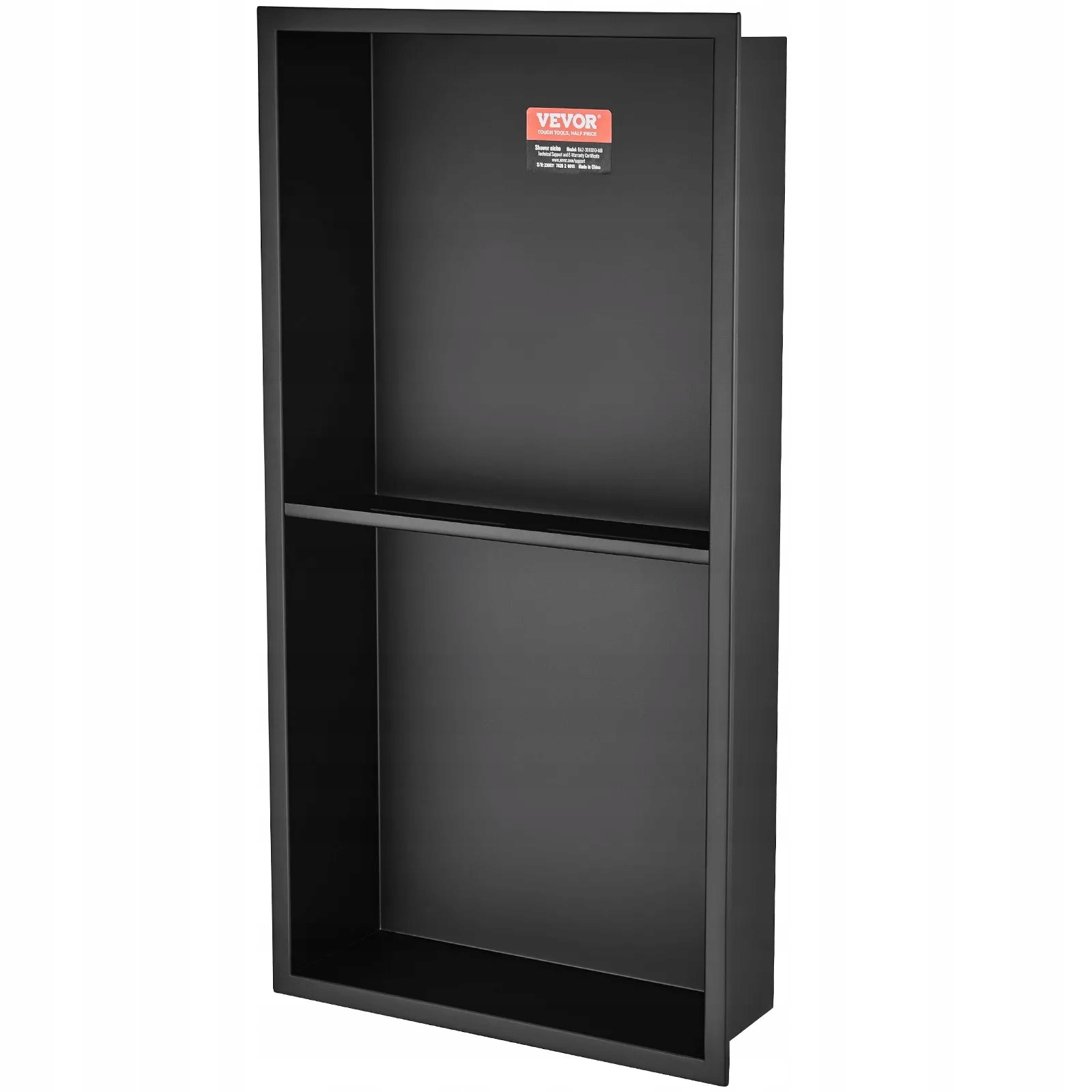 Sprchová výklenková police 33x63 cm ocel 304 voděodolná, dvojitá, bez dlaždic