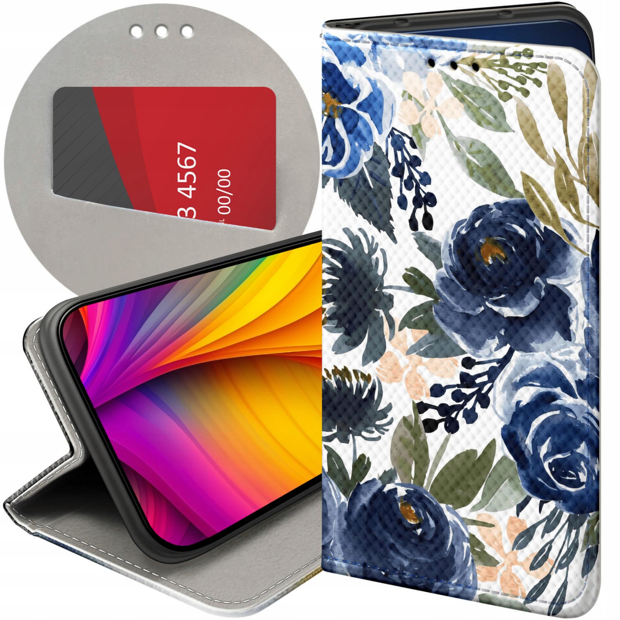 Etui Z Klapką Do Apple Iphone 13 14 Kwiaty Kwieciste Flower Futerał