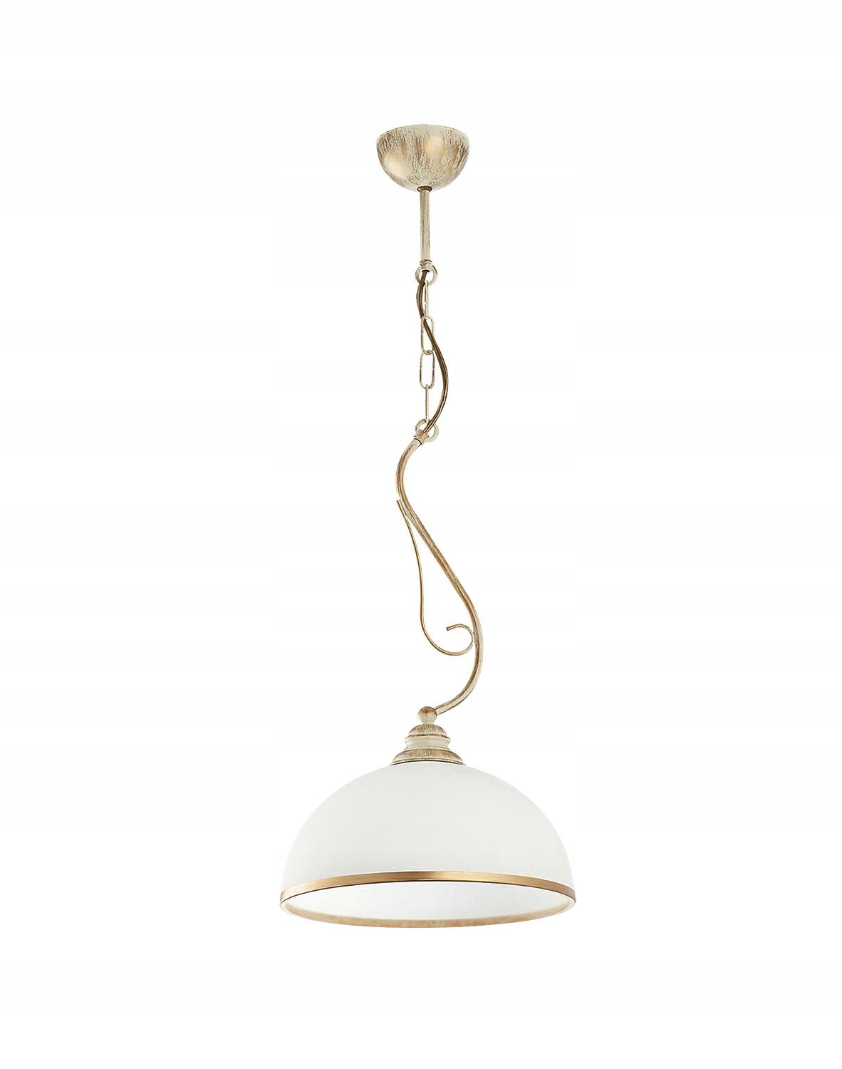 Stropní Svítidlo Xsara Patina Bílá Skleněná Stínidlo 1xE27 30 cm Závěsná lampa