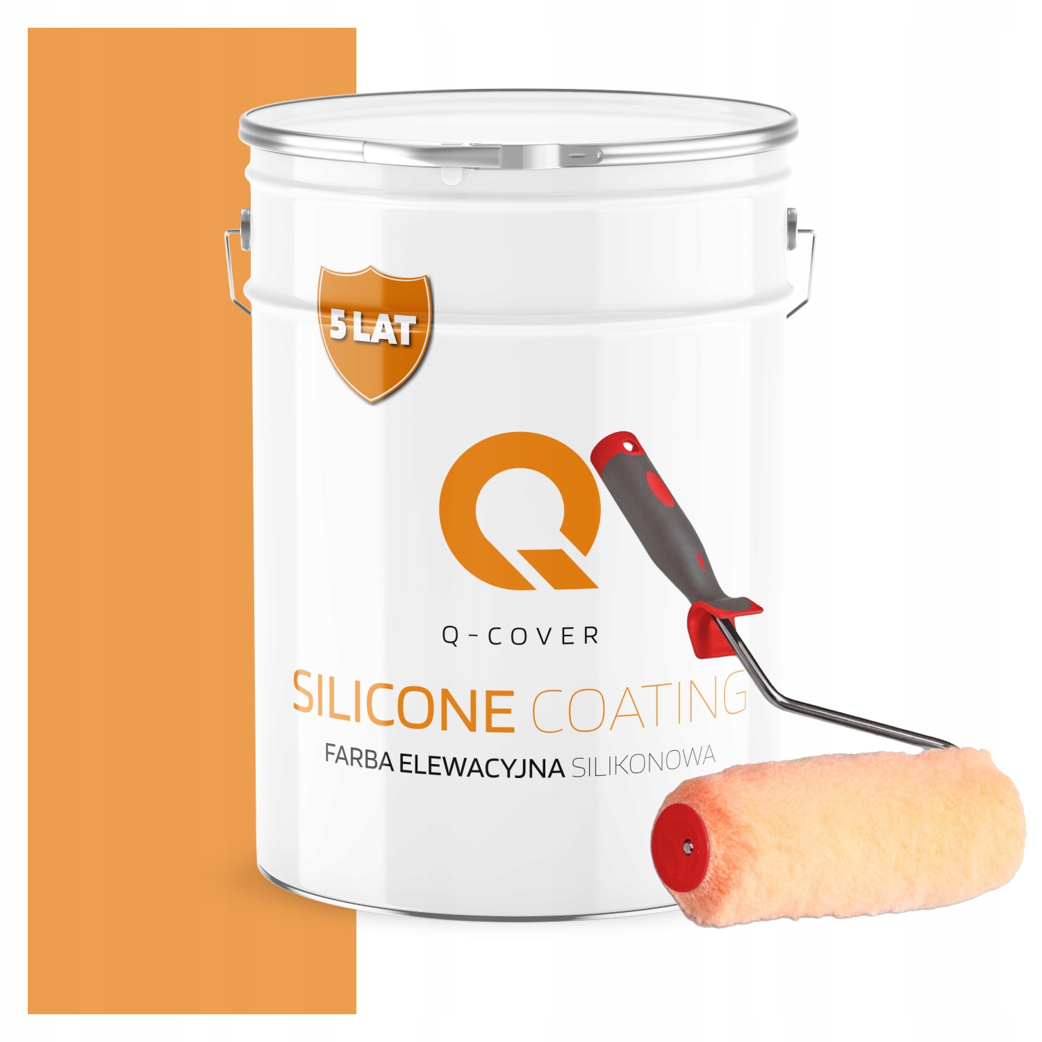 Fasádna silikónová vonkajšia farba na omietku 10L, farba oranžová valček