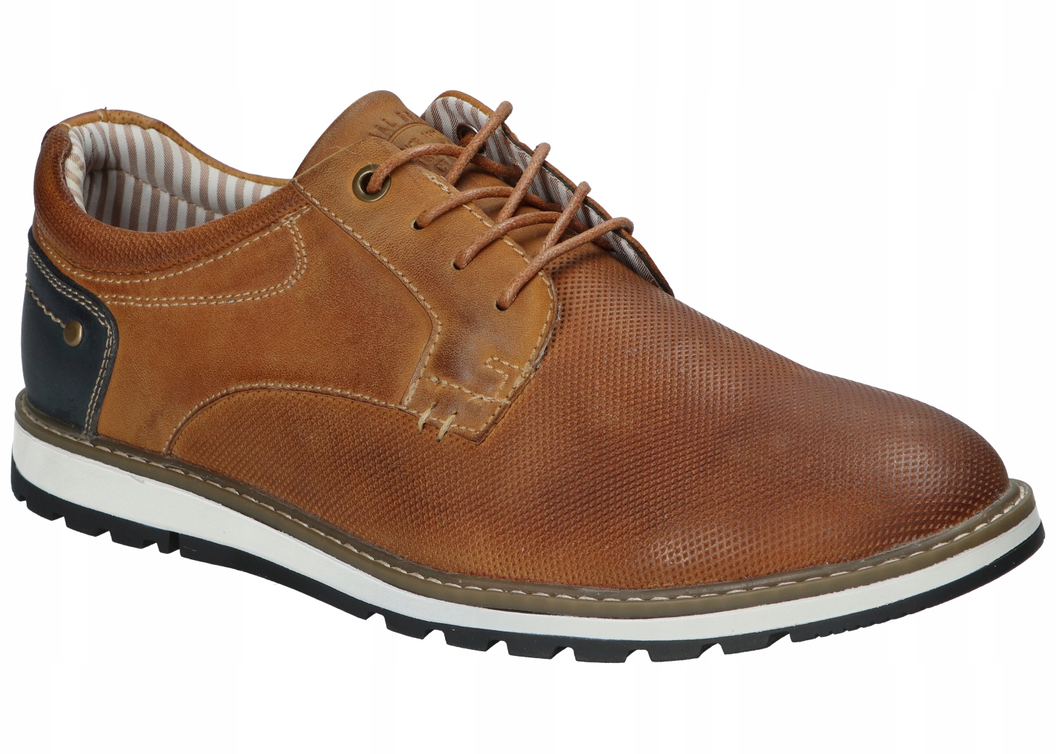 American Club CY191 Elegantní Polobotky Pánské Kožené Boty Hnědé 44