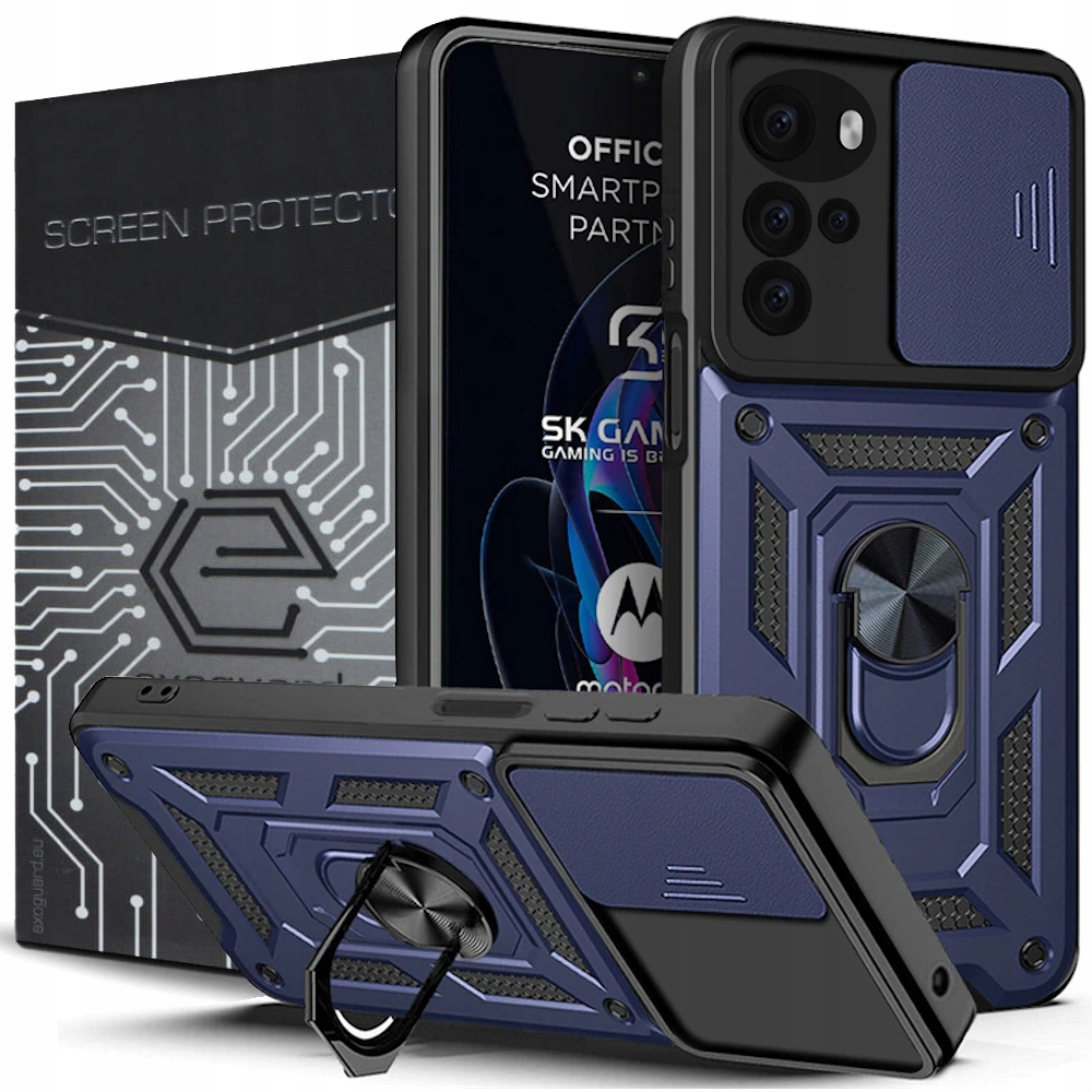 

Case Ring Etui Pancerne+szkło do Motorola Moto G22