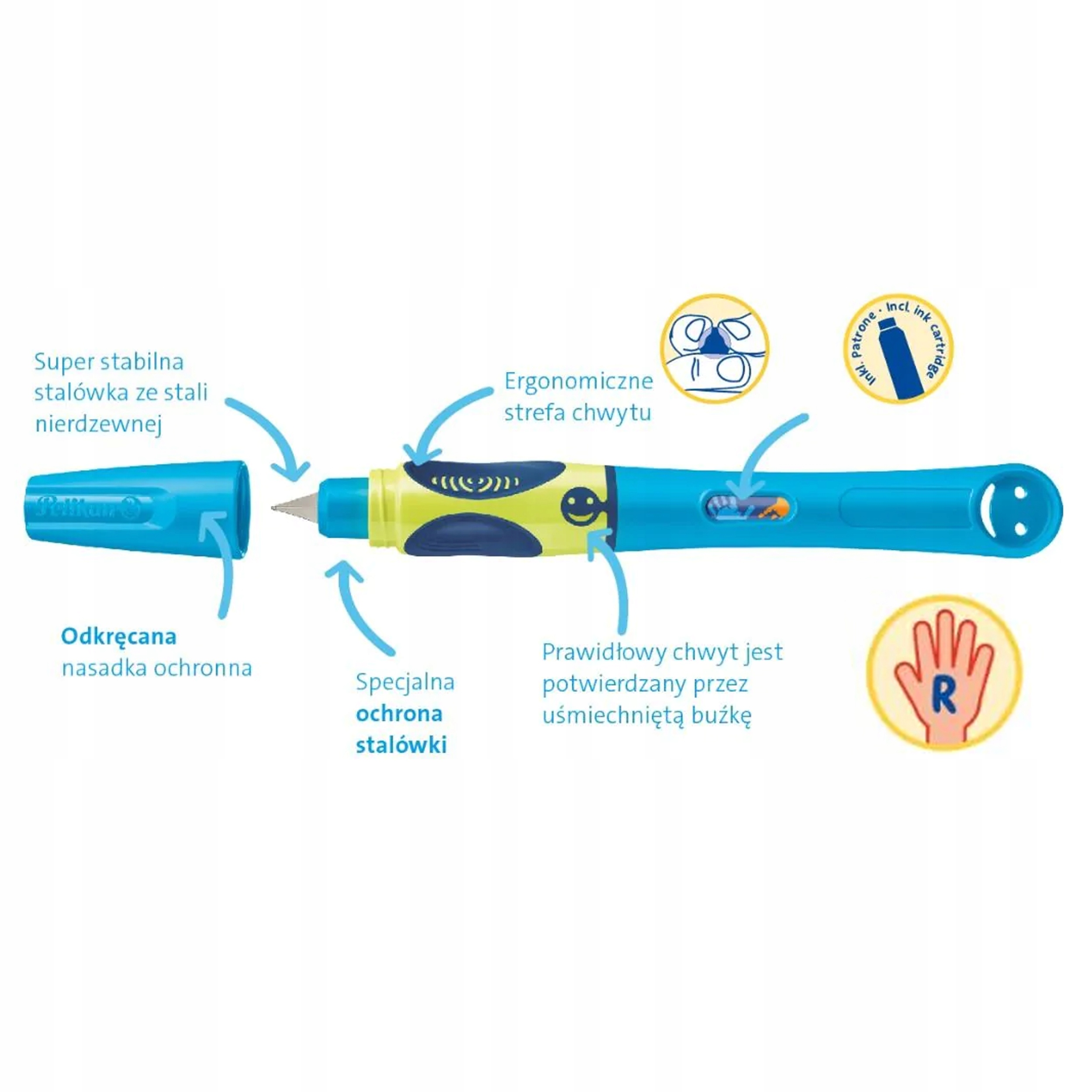 PIÓRO DO NAUKI PISANIA GRIFFIX R NIEBIESKI PELIKAN Stan opakowania oryginalne