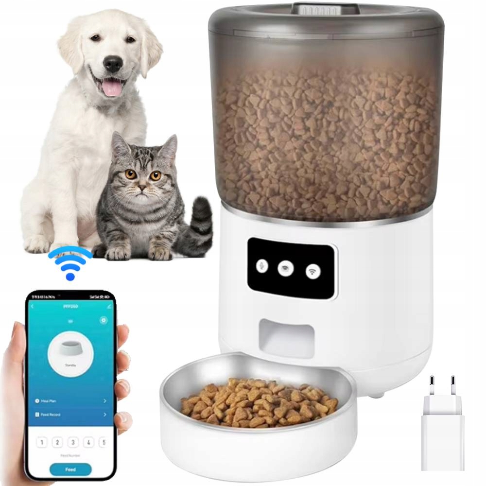 Levně Automatický Dávkovač Misky Na Krmivo Pro Psa Kočku 4 L Velký Smart Podavač