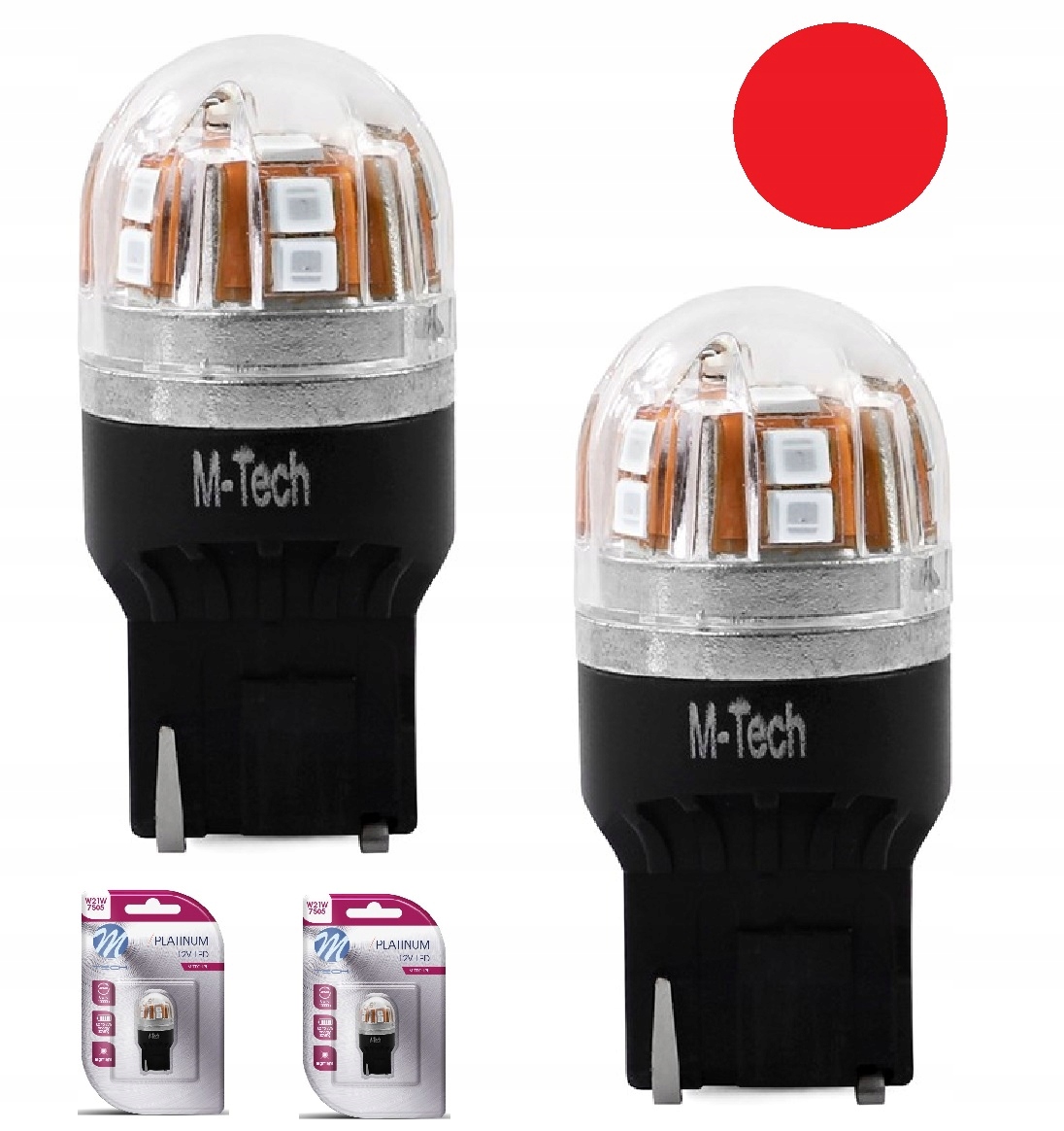 

2x Żarówki Led W21W T20 Czerwona- Red **canbus