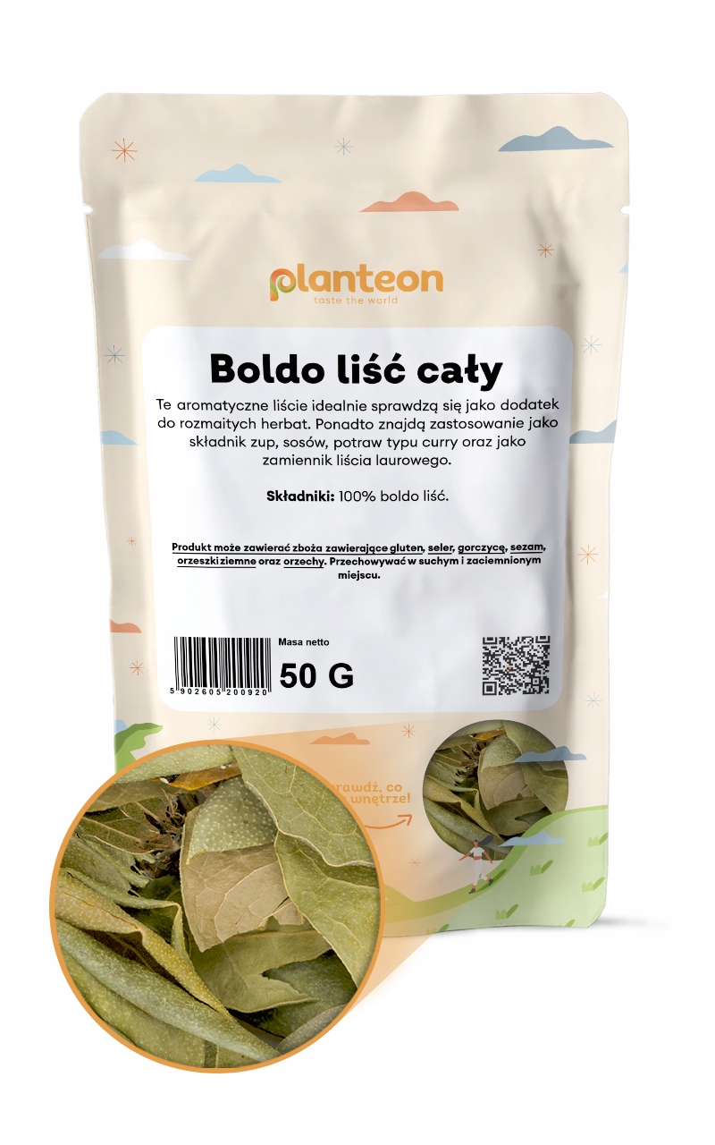 Boldo liść cały 50g na napar liście suszone dodatek do yerba mate