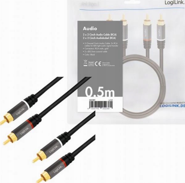 Kabel Logilink CA1201 2x RCA (cinch) - 2x RCA (cinch) 0,5 m