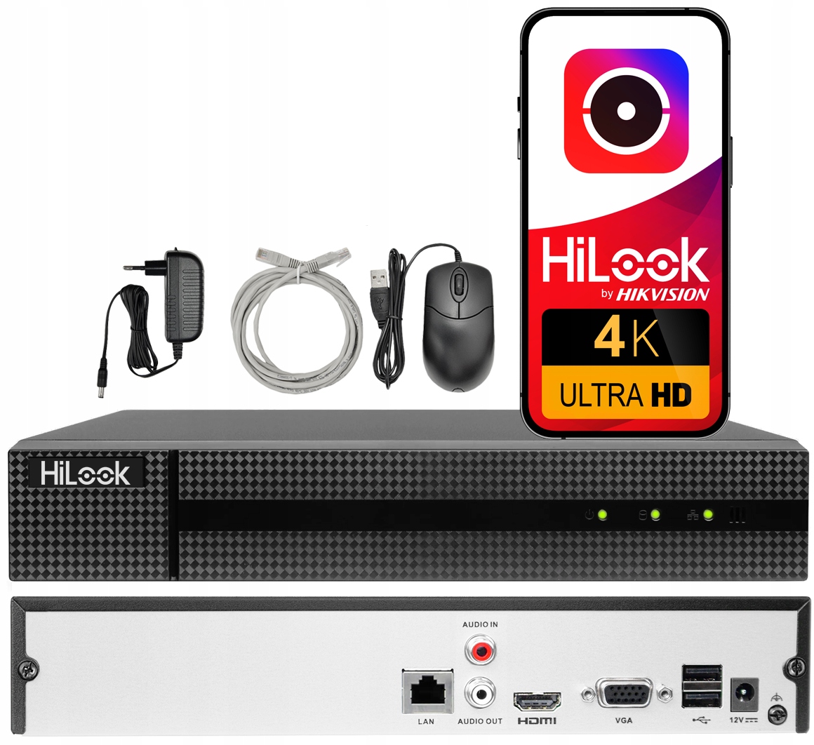 Ip rekordér HiLook Hikvision až 8Mpx NVR-4CH-5MP pre Ip kamery Hikvision