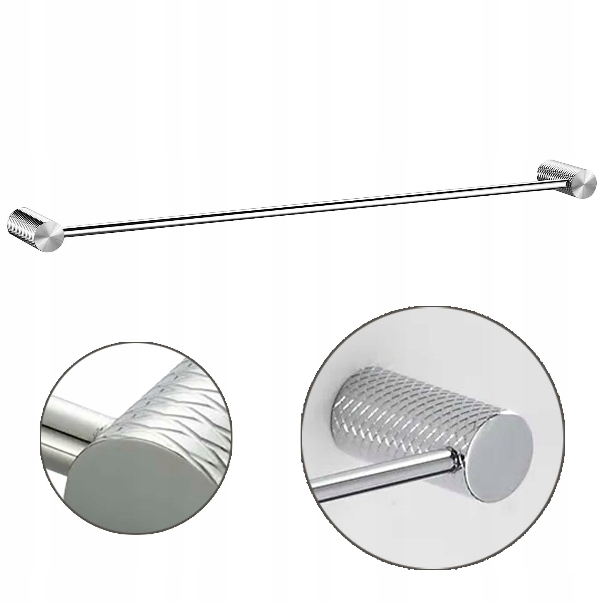 Koupelnový věšák 60 cm Nástěnný držák na ručník Chrom Kartáčovaný nikl