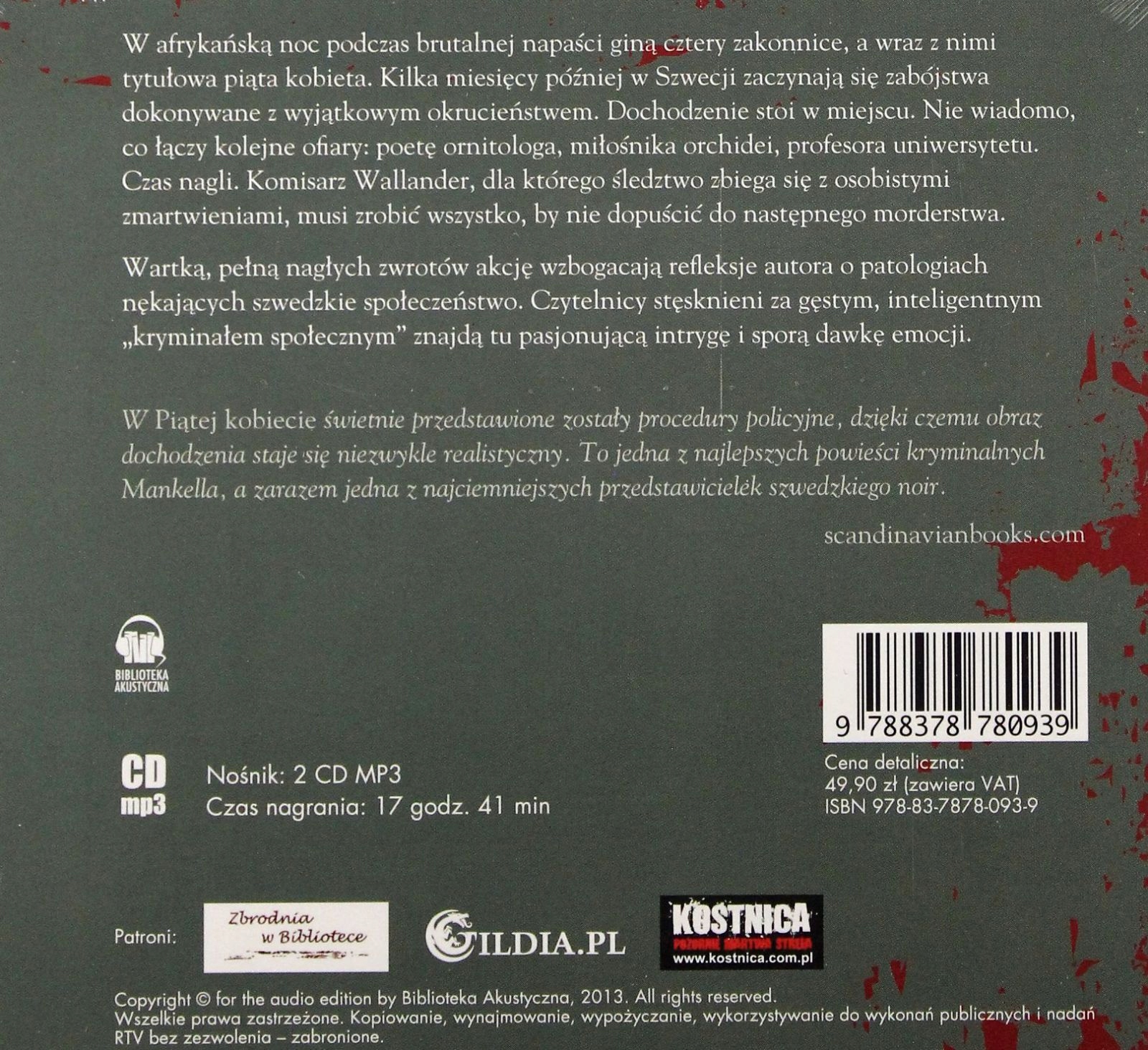 PIĄTA KOBIETA - HENNING MANKELL [AUDIOBOOK] Stan opakowania oryginalne