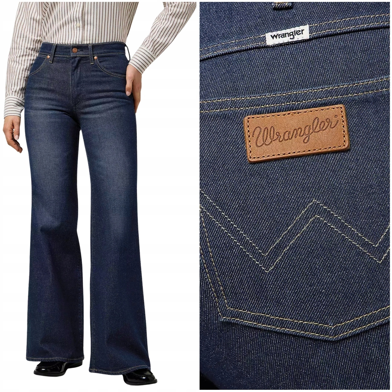 Wrangler 70S Flare vysoké dámské džínové kalhoty se zvony W28 L30