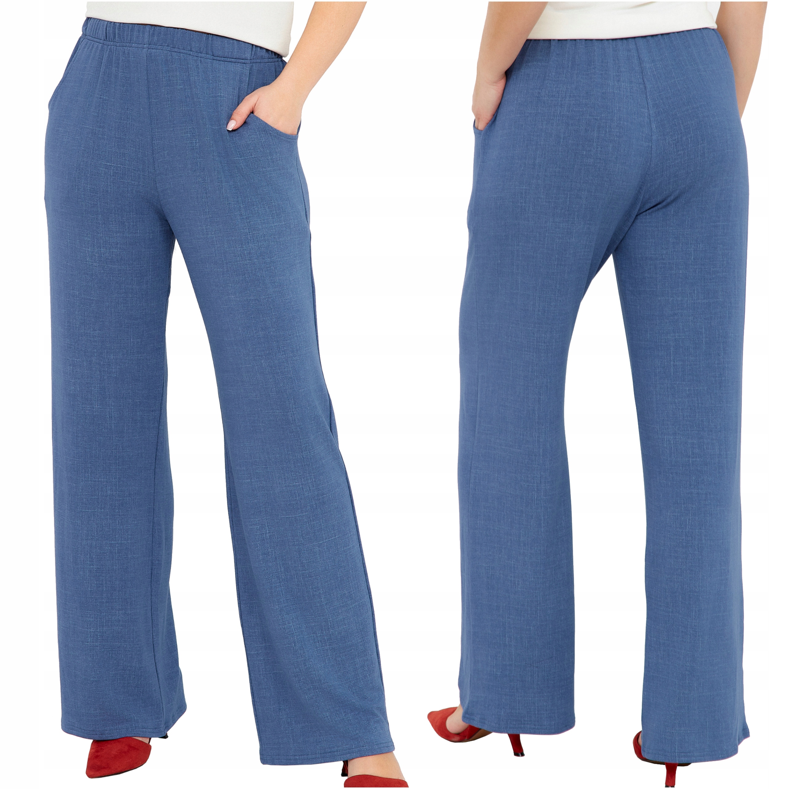 Dámské látkové kalhoty na gumičce Elegantní Široké Letní Velké Jednoduché